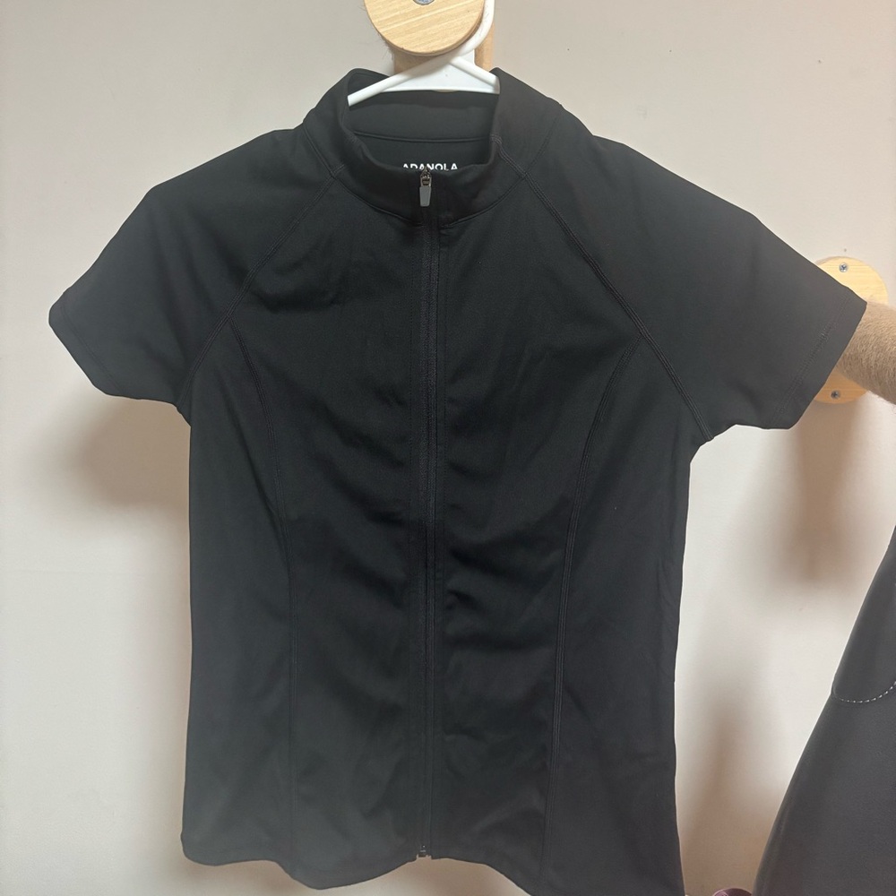 Adanola Black Zip-Up Top